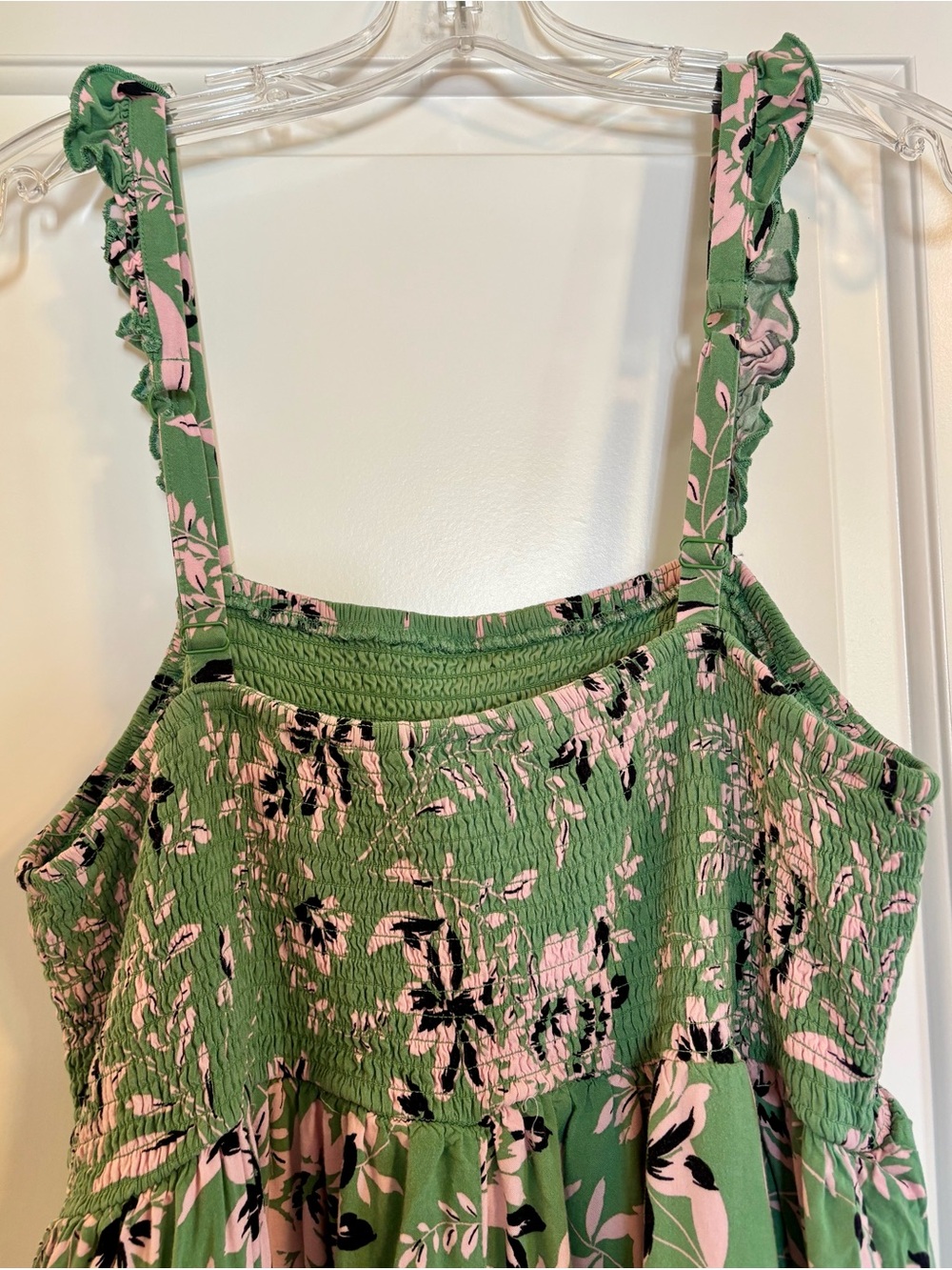 torrid Green Floral Smocked Sundress with Pink Details - Picture 7 of 11